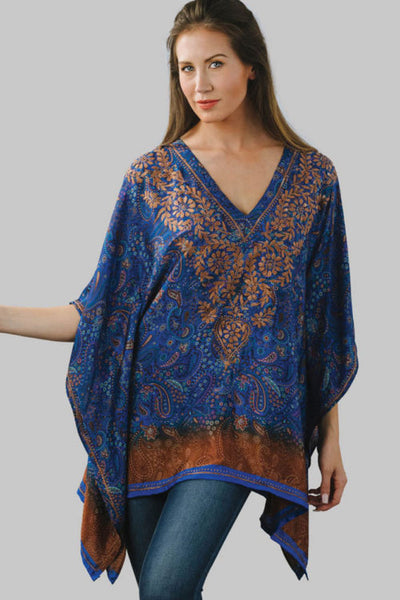 Tunic - Demira Embroidered Top in Navy - Girl Intuitive - Sevya -