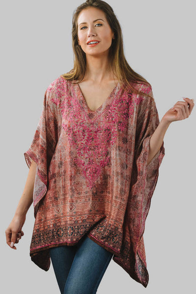 Tunic - Demira Embroidered Top in Rose - Girl Intuitive - Sevya -