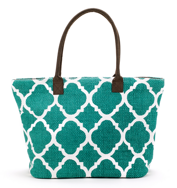 Bags - Dhurrie Tote Beach Bag Turquoise - Girl Intuitive - Christian Livingston -