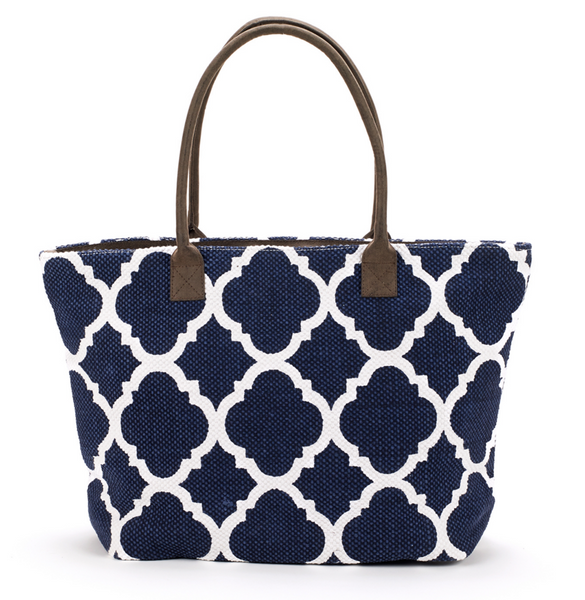 Bags - Dhurrie Tote Beach Bag Navy - Girl Intuitive - Christian Livingston -