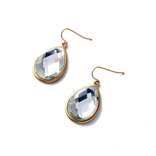 earrings - Diamond Teardrop Earrings - Girl Intuitive - Girl Intuitive - Clear