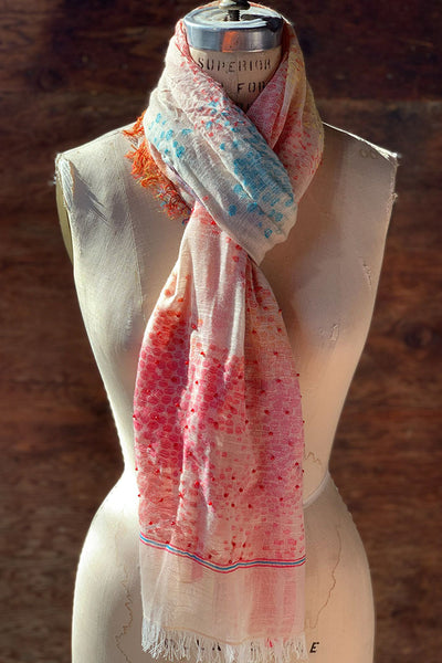 Scarves - Dolma Cotton Beaded Scarf in Multi - Girl Intuitive - Dolma -