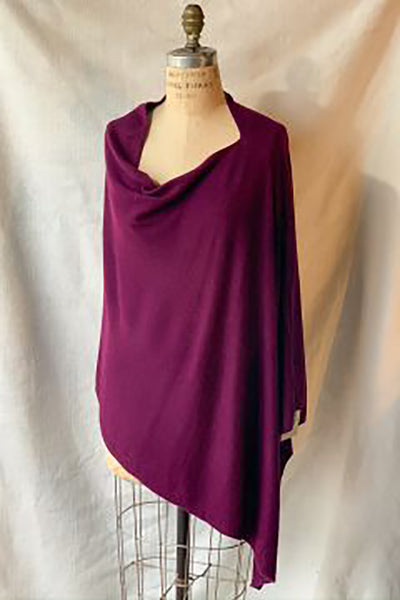 Poncho - Dolma Cashmere Poncho Eggplant - Girl Intuitive - Dolma -