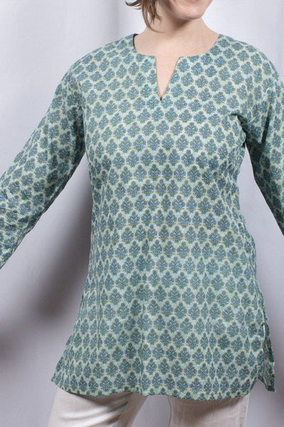 Tunic - Dolma Cotton Tunic Mint Botanical - Girl Intuitive - Dolma -