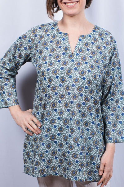 Tunic - Dolma Cotton Tunic Top Floral Vine - Girl Intuitive - Dolma -