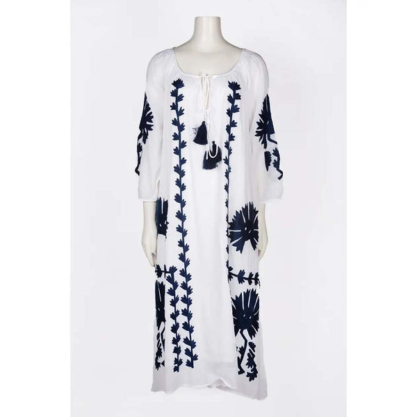 Dresses - Dolma Elana Embroidery Maxi Dress - Girl Intuitive - Dolma - OS / White