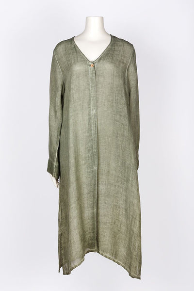 Coat - Dolma Eisley Duster Linen Coat - Girl Intuitive - Dolma - OS / Green