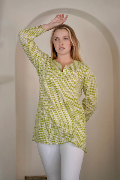 Tunic - Dolma Presley Cotton Tunic - Girl Intuitive - Dolma - S / Green