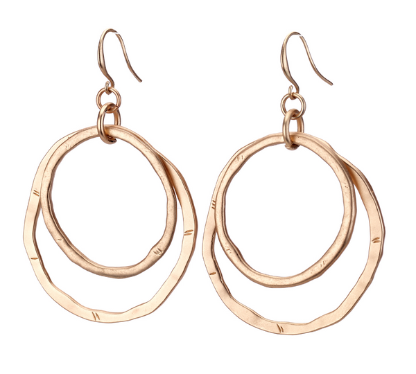 earrings - Double Hoop Earrings - Girl Intuitive - Island Imports - Gold