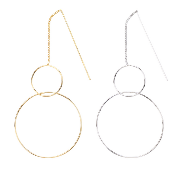 earrings - Double Hoop Thread Earrings - Girl Intuitive - Island Imports -