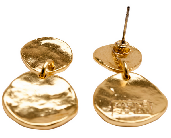 earrings - Double Medallion Dangle Earrings - Girl Intuitive - Karine Sultan -