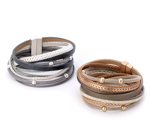 bracelet - Double Wrap Leather Bracelet - Girl Intuitive - Island Imports -