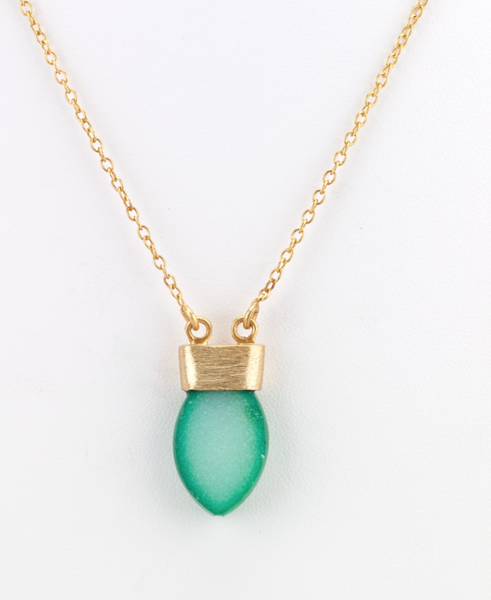 Necklace - Druzy Bullet Necklace - Girl Intuitive - Christian Livingston - Green