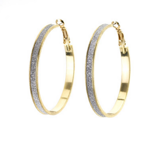 earrings - Elegant Pave Hoop Earrings - Girl Intuitive - Island Imports -