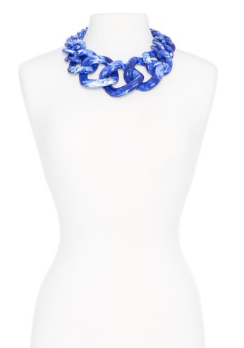 Necklace - Elephant Link Necklace Cobalt Blue - Girl Intuitive - Zenzii -