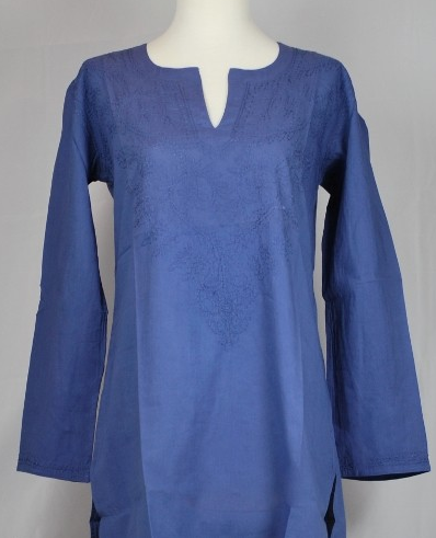 Tunic - Embroidered Brandy Kurti in Navy - Girl Intuitive - Dolma -