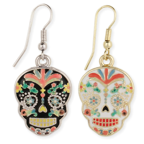 earrings - Enamel Calavera Earrings - Girl Intuitive - zad -