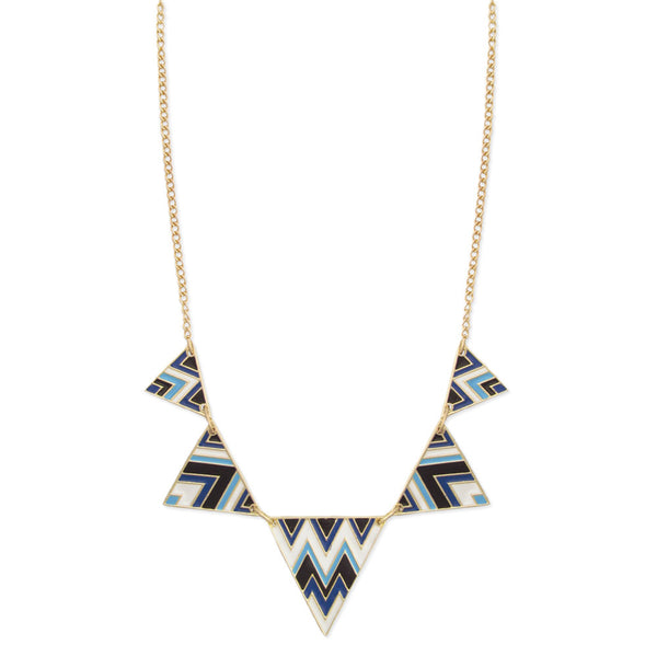 Necklace - Enamel Chevron Triangle Necklace - Girl Intuitive - zad -