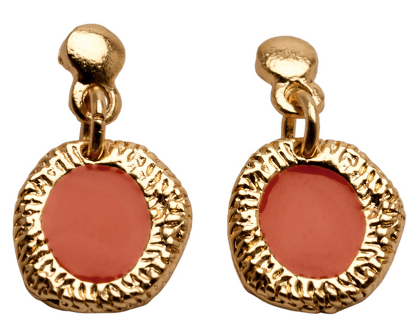 earrings - Karine Sultan Enamel Drop Earrings - Girl Intuitive - Karine Sultan - Orange