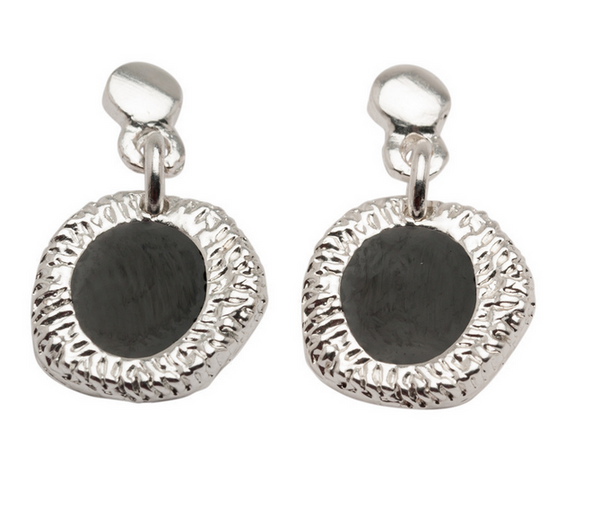 earrings - Enamel Drop Earrings in Silver - Girl Intuitive - Karine Sultan -