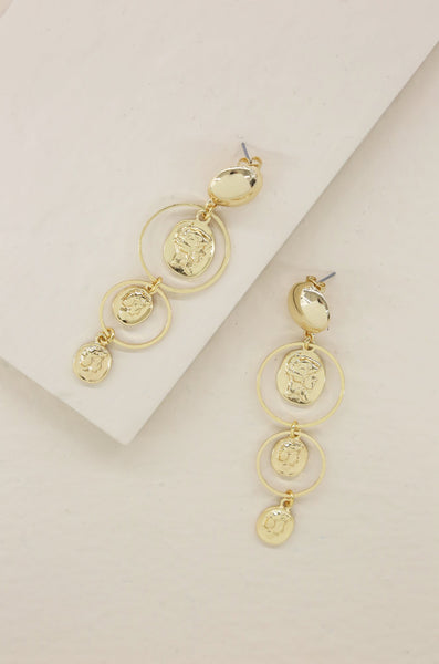 earrings - Ettika Gold Coins in Orbit Dangle Earrings - Girl Intuitive - Ettika -