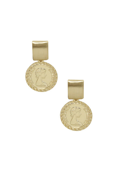 earrings - Ettika Mini Ancient Coin Earrings in Gold - Girl Intuitive - Ettika -