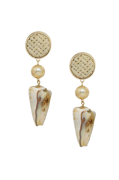 earrings - Ettika Nautical Nature Shell Earrings in Cream - Girl Intuitive - Ettika -