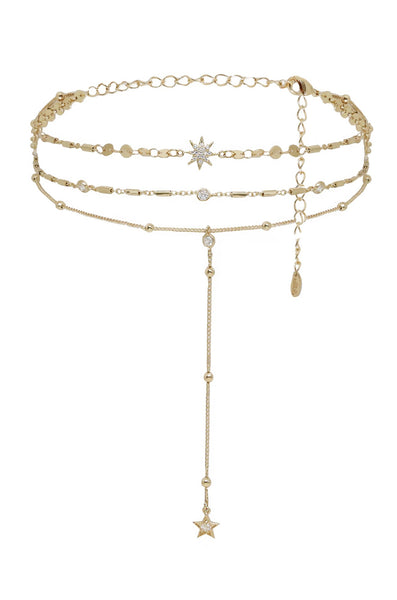 Necklace - Ettika Forever Star Fall Multi-Chain Choker in Gold - Girl Intuitive - Ettika -