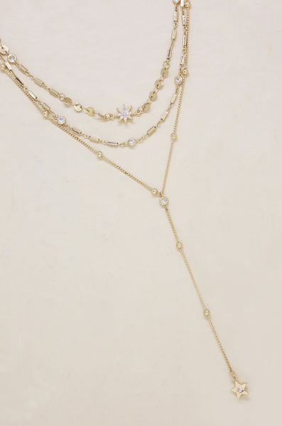 Necklace - Ettika Forever Star Fall Multi-Chain Choker in Gold - Girl Intuitive - Ettika -