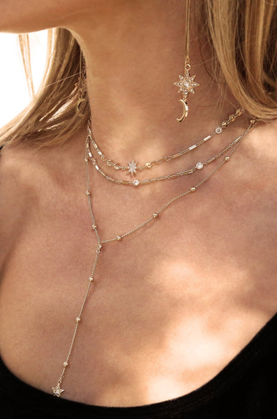 Necklace - Ettika Forever Star Fall Multi-Chain Choker in Gold - Girl Intuitive - Ettika -