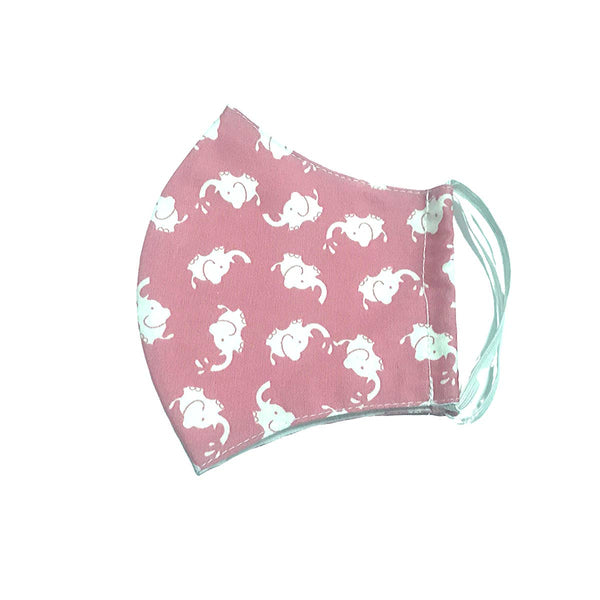 Mask - Face Mask Child 9-12 Reusable 100% Cotton - Girl Intuitive - Lumily - Kids 9-12 / Pink/White