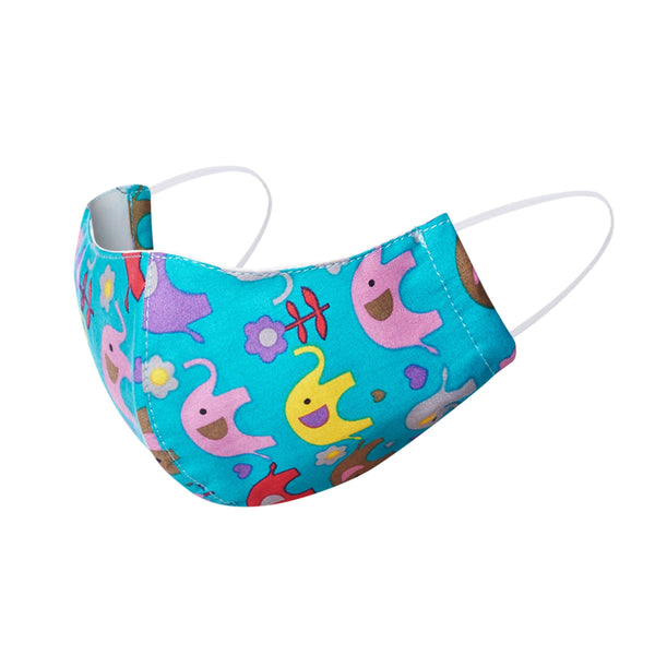 Mask - Face Mask Child 9-12 Reusable 100% Cotton - Girl Intuitive - Lumily - Kids 9-12 / Blue/Pink/Red/Yellow