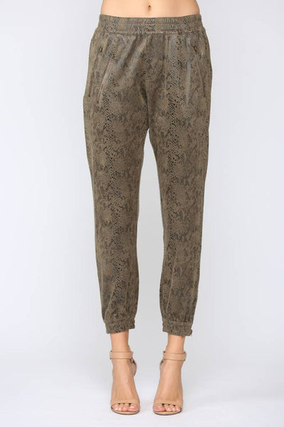 Pants - Fate Snake Print Faux Suede Jogger Pants - Girl Intuitive - Fate -