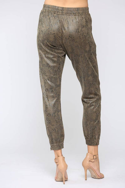 Pants - Fate Snake Print Faux Suede Jogger Pants - Girl Intuitive - Fate -