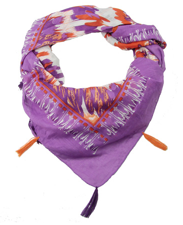 Scarves - Feather Square Scarf - Purple - Girl Intuitive - WorldFinds -