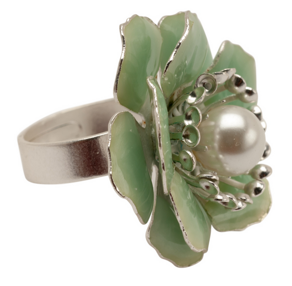 Ring - Flower Silver Statement Ring - Girl Intuitive - Karine Sultan -