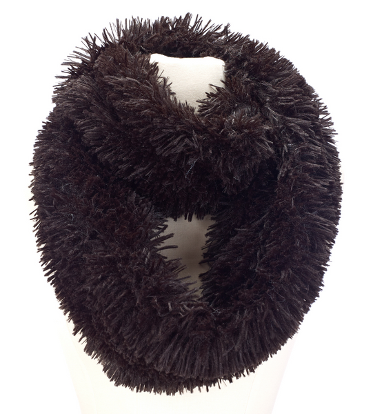 Scarves - Fluffy Faux Fur Infinity Scarf - Girl Intuitive - Girl Intuitive - Black
