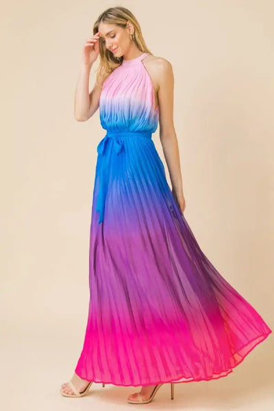 Flying Tomato Ombre Pleated Maxi Dress Girl Intuitive Flying Tomato Ombre Pleated Maxi Dress Girl Intuitive