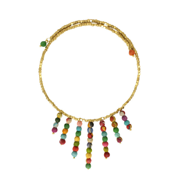 Necklace - Fringed Kantha Choker - Girl Intuitive - WorldFinds -