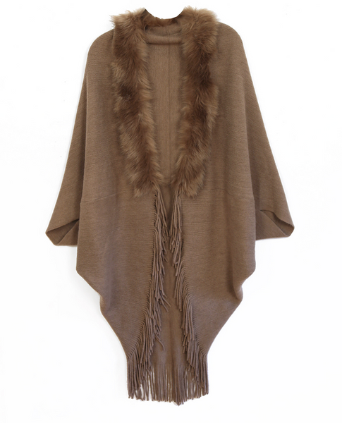 Fur Knit Fringe Ruana – Girl Intuitive