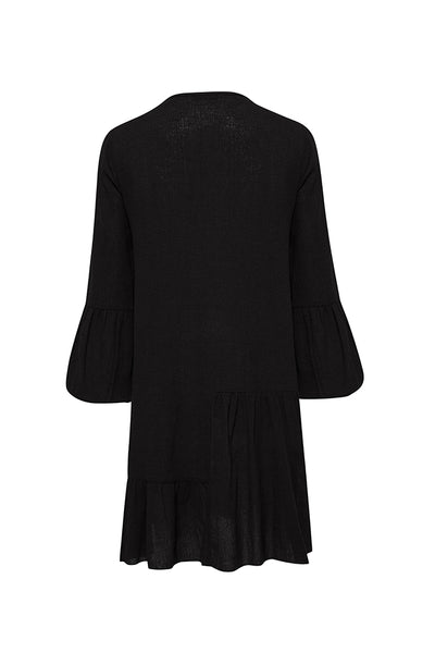 Dresses - Gaia Bohemian Mini Dress Black - Girl Intuitive - Secret Language -