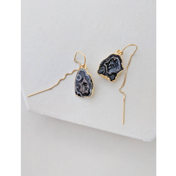 earrings - Geode Threaders Earrings - Girl Intuitive - Nuance Jewelry -