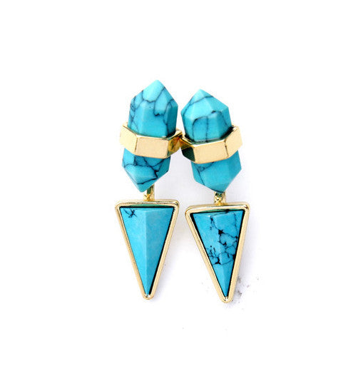 earrings - Geometric Turquoise Earrings - Girl Intuitive - Girl Intuitive -
