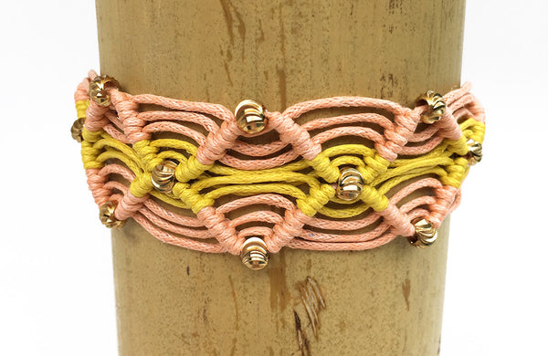 bracelet - Gigi Friendship Bracelet Peach and Yellow - Girl Intuitive - Rose Gonzales -