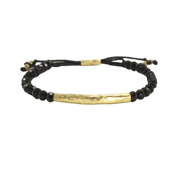 bracelet - Glimmer Bead Tube Bracelet - Girl Intuitive - WorldFinds - Black