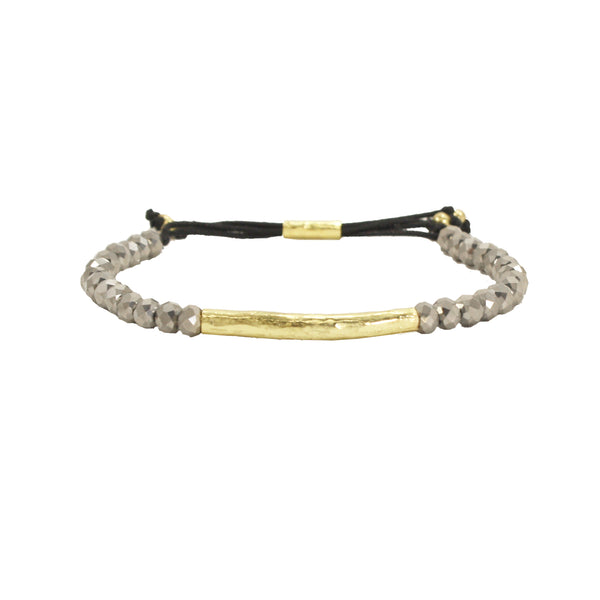 bracelet - Glimmer Bead Tube Bracelet - Girl Intuitive - WorldFinds - Silver