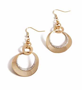 earrings - Glitter Detail Drop Earrings - Girl Intuitive - Zenzii -