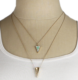 Necklace - Gold and Enamel Triangle Necklace - Girl Intuitive - zad -