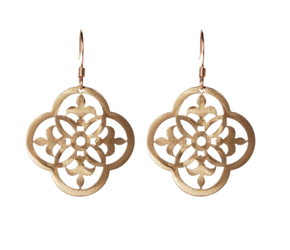 earrings - Jillery Gold Ornamental Aluminum Earrings - Girl Intuitive - Jillery -