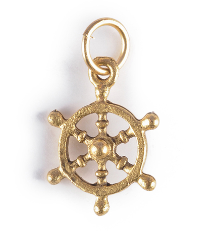 Charm - Ship's Wheel Charm Gold or Silver - Girl Intuitive - Jillery - Gold